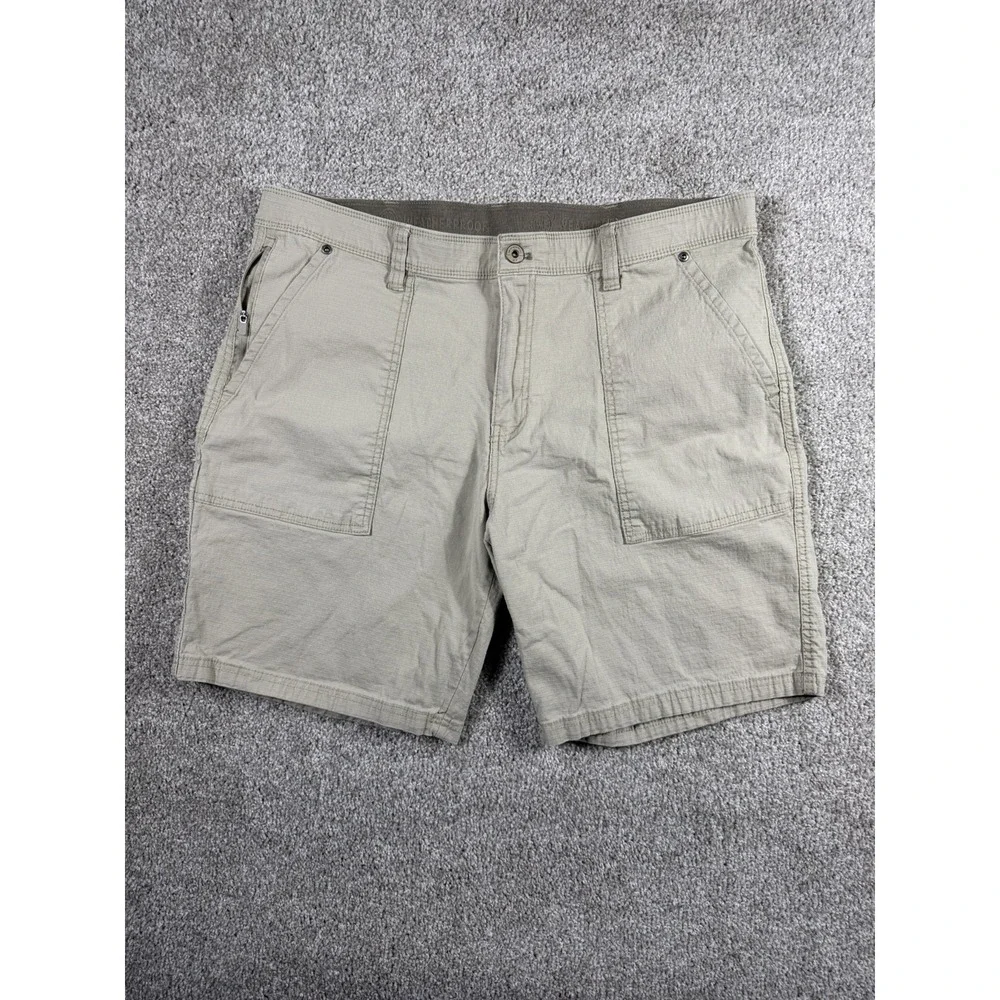 Weatherproof Men's Beige Cotton Casual Shorts Flat Front 11
